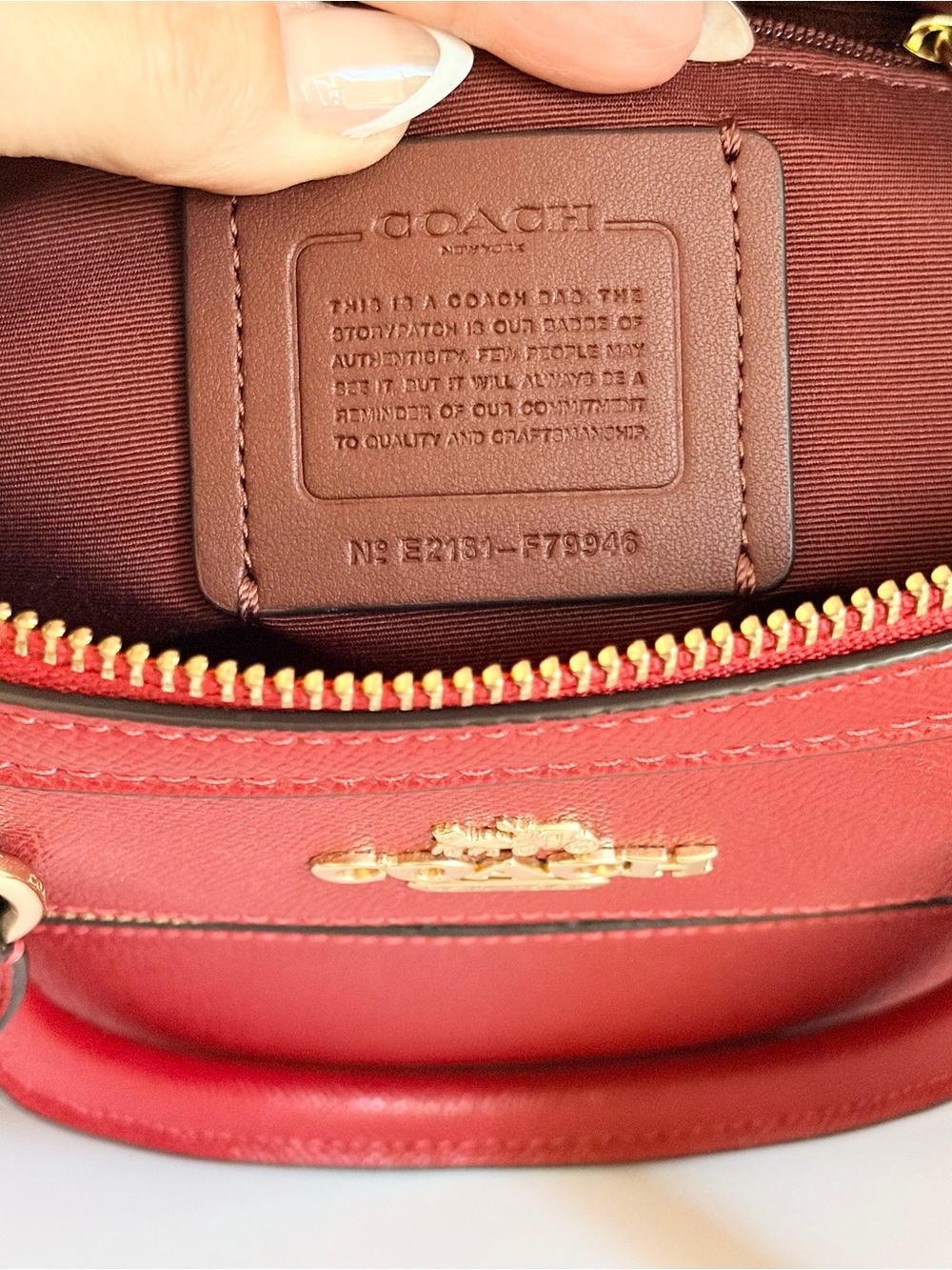 Coach Rowan Red Leather Satchel Bag - Picture 8 of 9